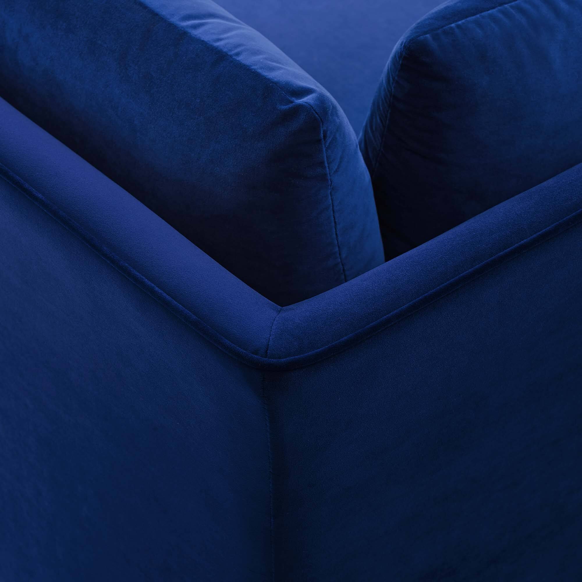 Alt View 2. Modway - Ardent Performance Velvet Sectional Sofa Corner Chair by Modway - Navy.