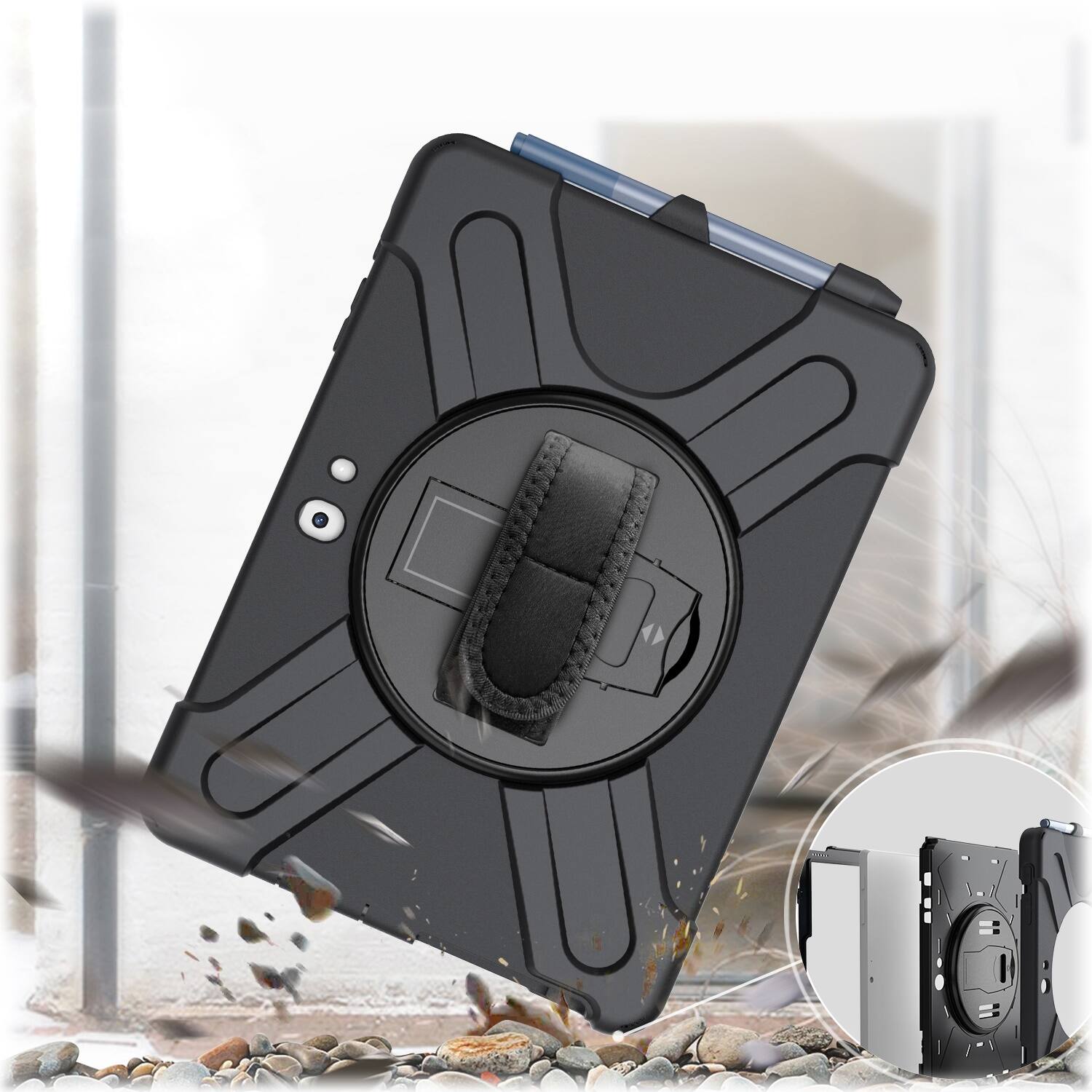 Alt View 13. SaharaCase - PROTECTION Hand Strap Series Case for Microsoft Surface Go 4 and Surface Go 3 - Black.