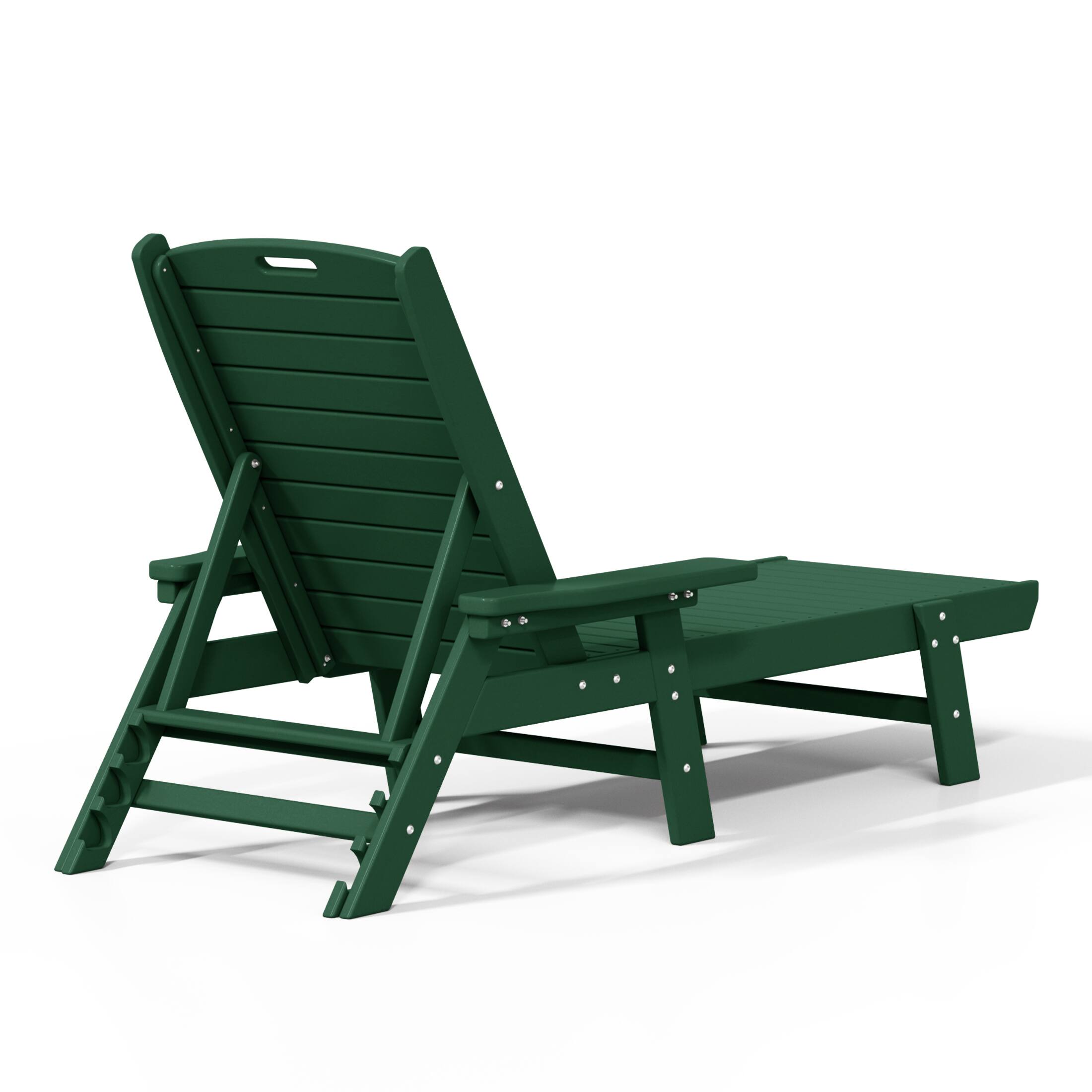 Back. WestinTrends - WestinTrends Malibu Poly Reclining Chaise Lounge - Dark Green.