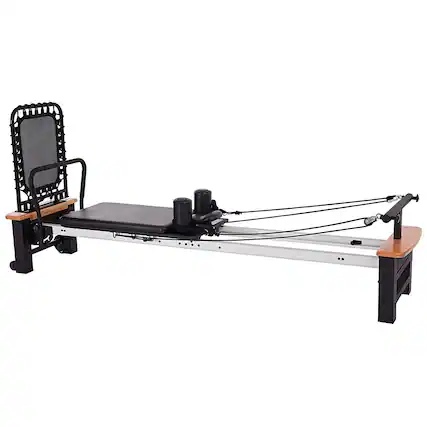 Front. Stamina Products - Stamina AeroPilates Pro Reformer Resistance System with Form Cardio Rebounder - Black.