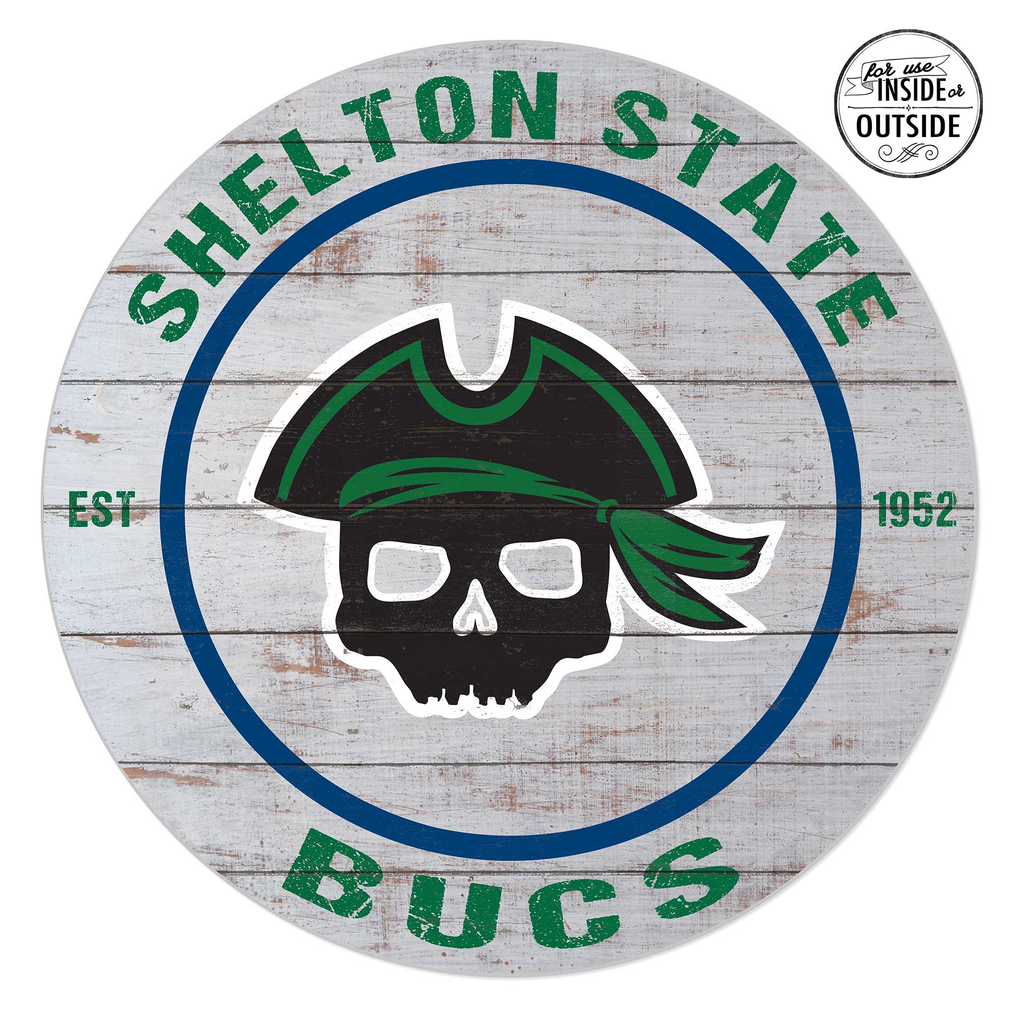Shelton State Buccaneers 20'' x 20'' Indoor/Outdoor Weathered Circle Sign