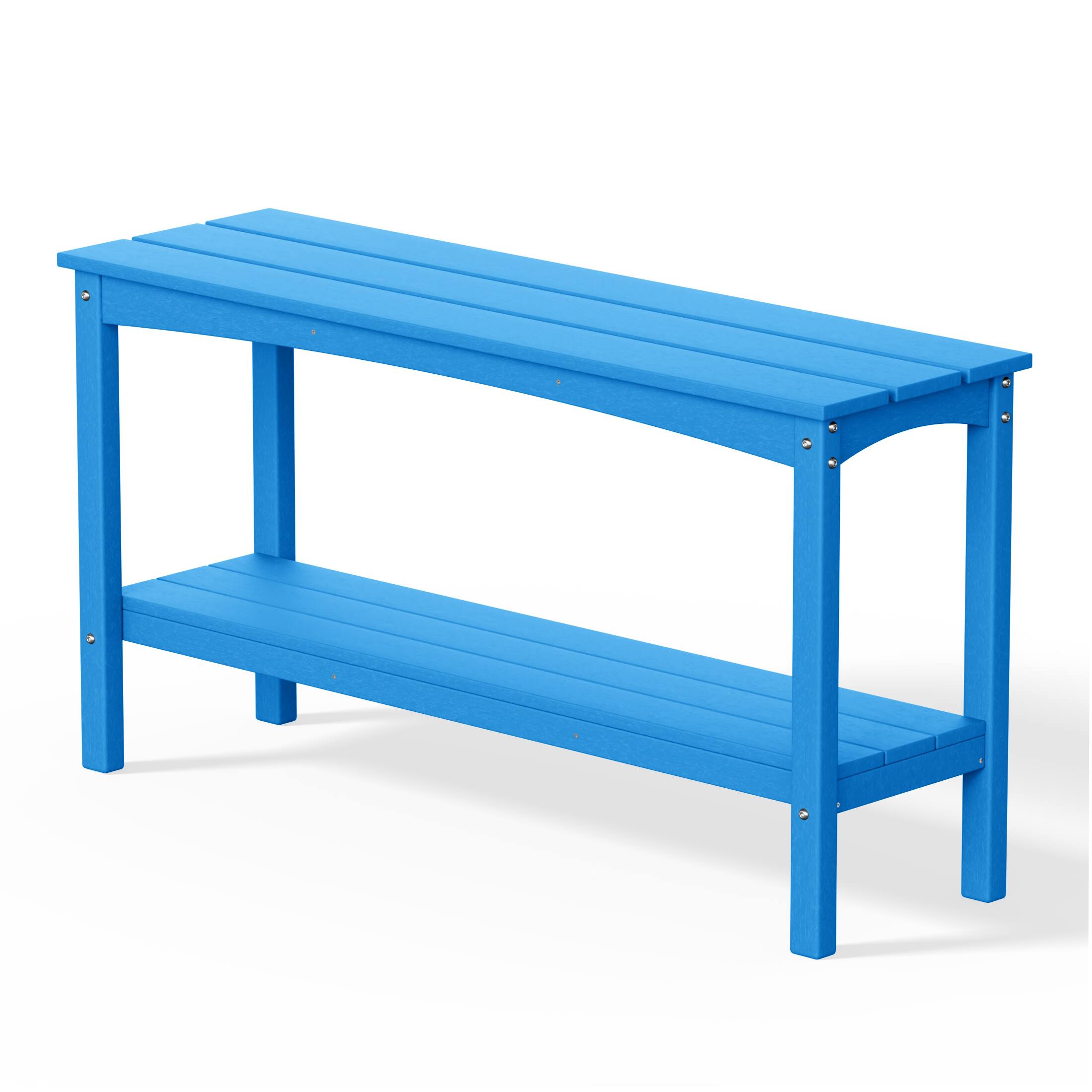Alt View 1. WestinTrends - WestinTrends Malibu 55" Outdoor Patio HDPE Adirondack 2-Tier Shelf Console Table - Pacific Blue.