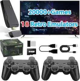 Upgrade Retro Game Console Stick Built in 20000+ Games with 18 Emulators, 4K HDMI Output Nostalgia Plug & Play Retro Gam