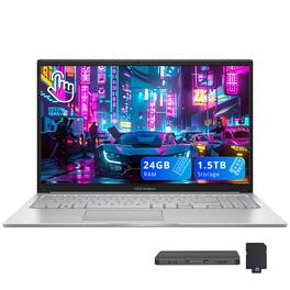 ASUS - Vivobook 15.6" FHD Touchscreen Laptop,Intel i7-1355U,24GB RAM,1TB SSD+512GB Docking Station,Win 11 - Silver
