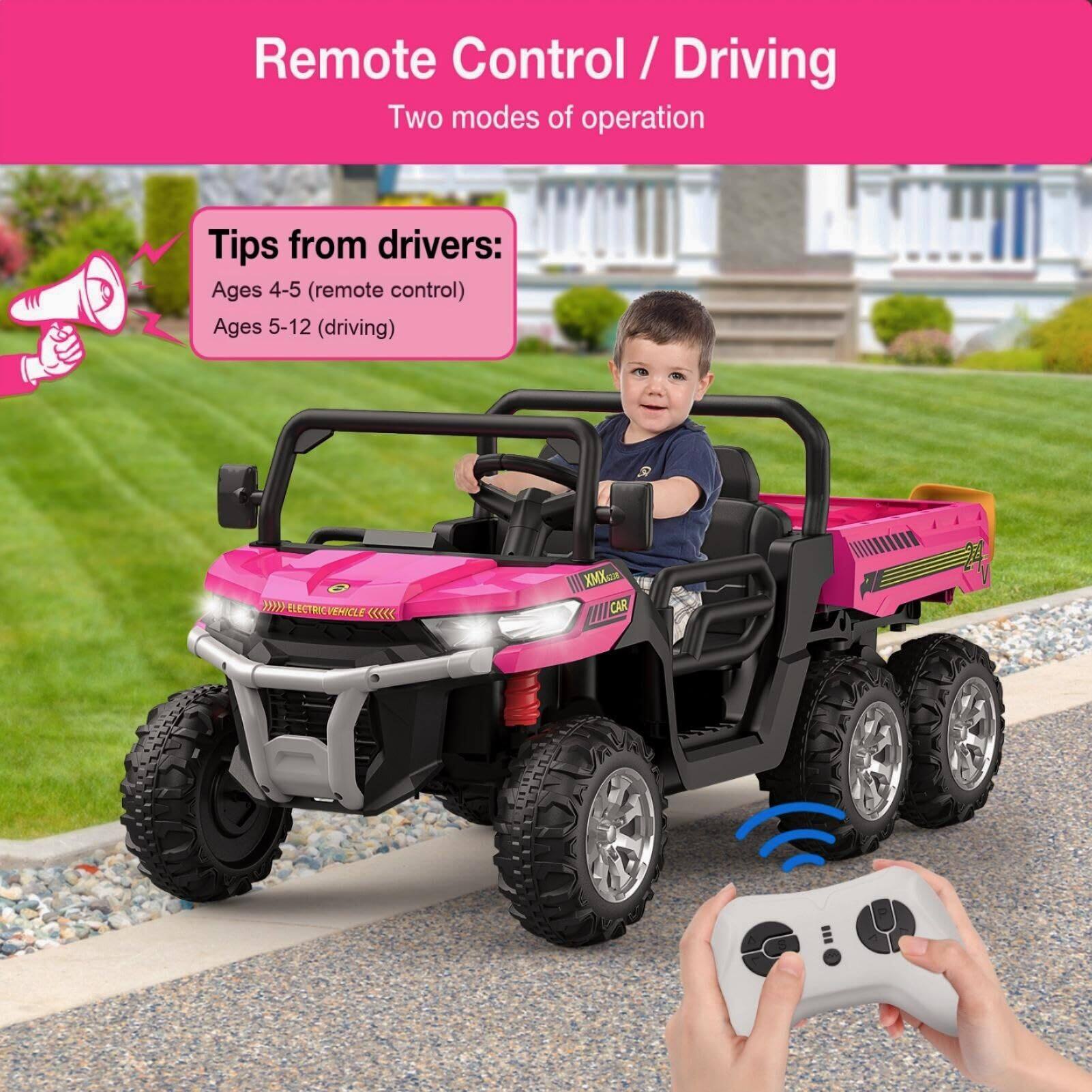 Remote Control / Driving  
Two modes of operation  

Tips from drivers:  
Ages 4-5 (remote control)  
Ages 5-12 (driving)  

ELECTRIC VEHICLE  
CAR