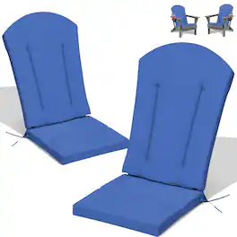 Chateau Abodes - Adirondack Chair Cushions, Outdoor Rocking Chair Cushions Waterproof & Fade Resistant for Outdoor Patio - Blue-2 Pieces