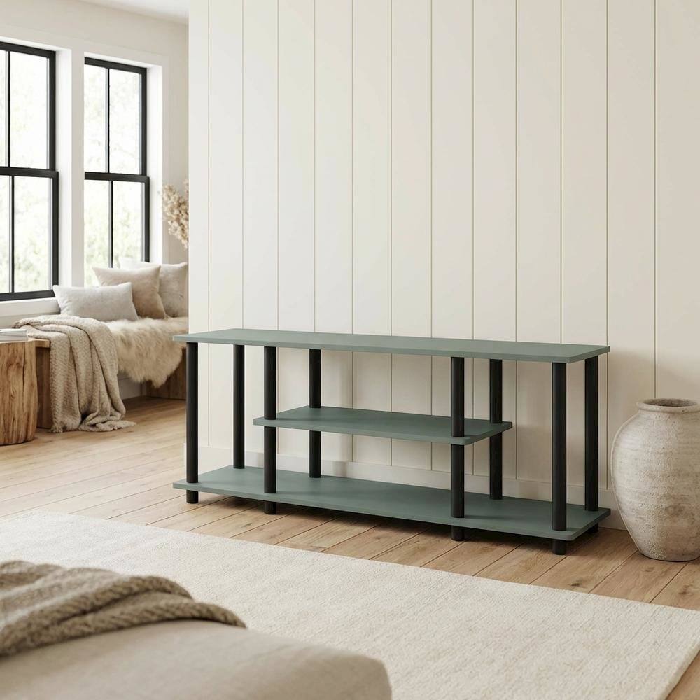 Alt View 2. FurniFact - Sage Green 3-Tier Entertainment Center, TVs up to 50 Inches, Engineered Wood - Green.