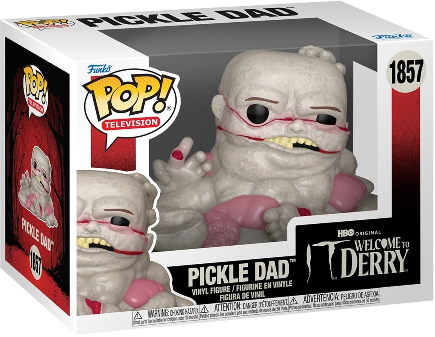 PICKLE DAD" (851 HBO ORIGINAL WELCOME TO DERRY™ FIGURINE EN VINYLE VINYL FIGURE I FIGURA DE VINIL ADVERTENCIA: PELIGRO DE ASFIXIA menores de 36 meses. D'TOUFFEMENT. adecuado para nios ATTENTION: DANGER petites. No es de 36 mois. Partes HAZARD. aux enfants de moins WARNING: CHOKING Petites pieces. e convient pas children under 36 months Not suitable for Small parts