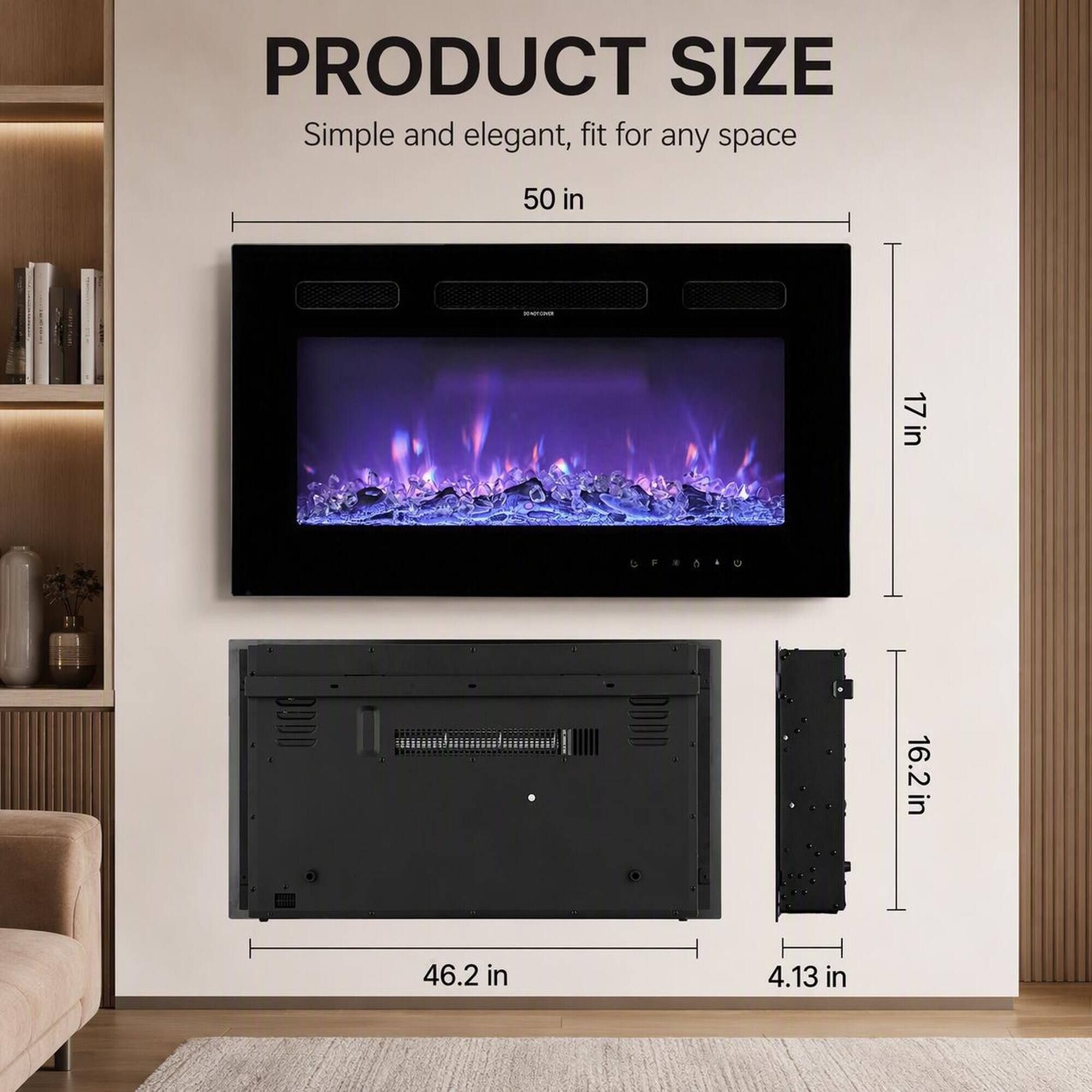 PRODUCT SIZE  
Simple and elegant, fit for any space  

50 in  
17 in  
16.2 in  
46.2 in  
4.13 in