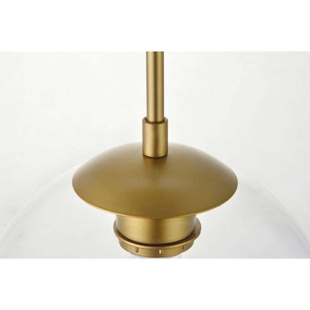 Back. Living District - Baxter 1 Light Brass Pendant With Clear Glass - Brass And Clear.