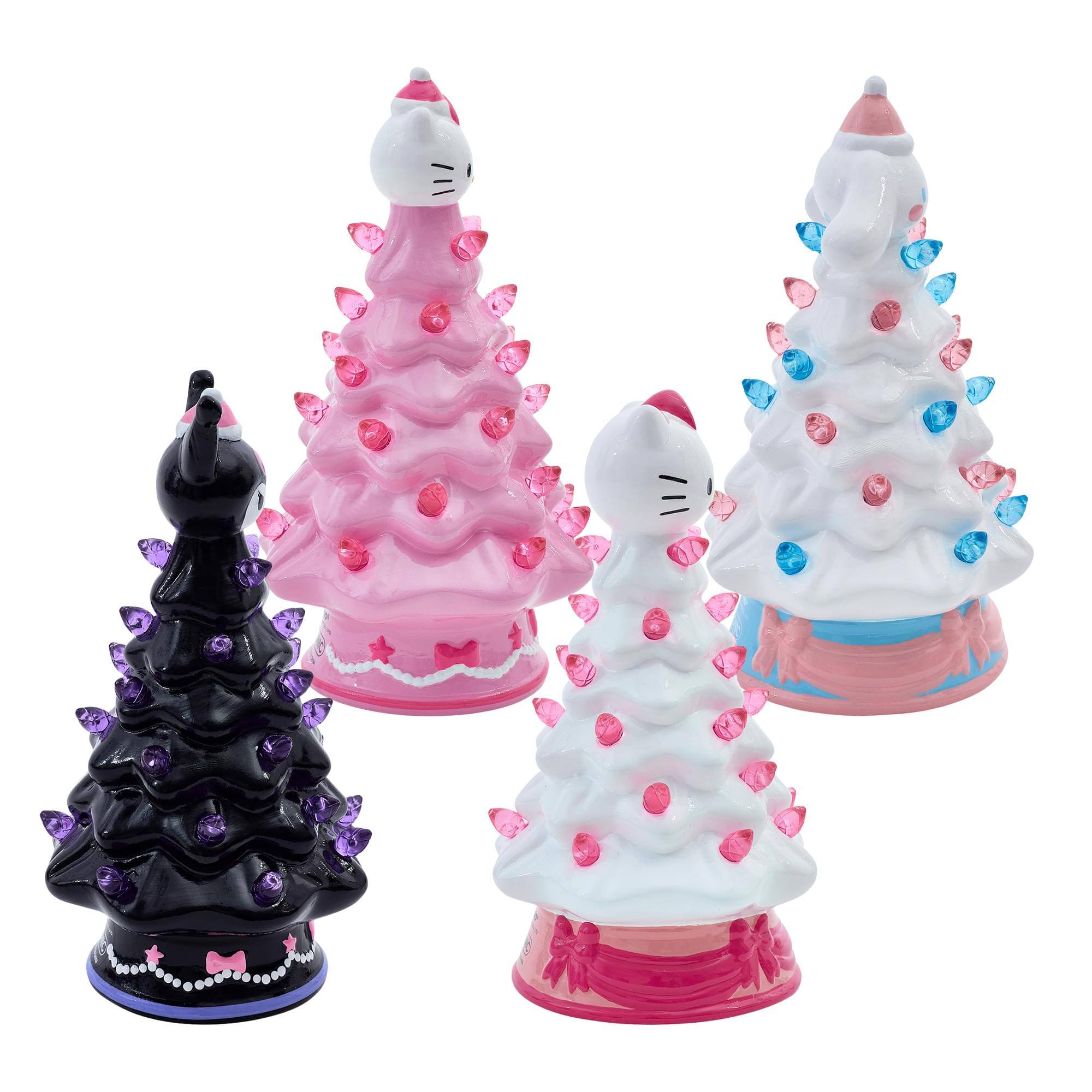 Alt View 10. Ukonic - Sanrio Characters Light-Up Ceramic Christmas Tree Set Of 4 - Black, Pink, White.