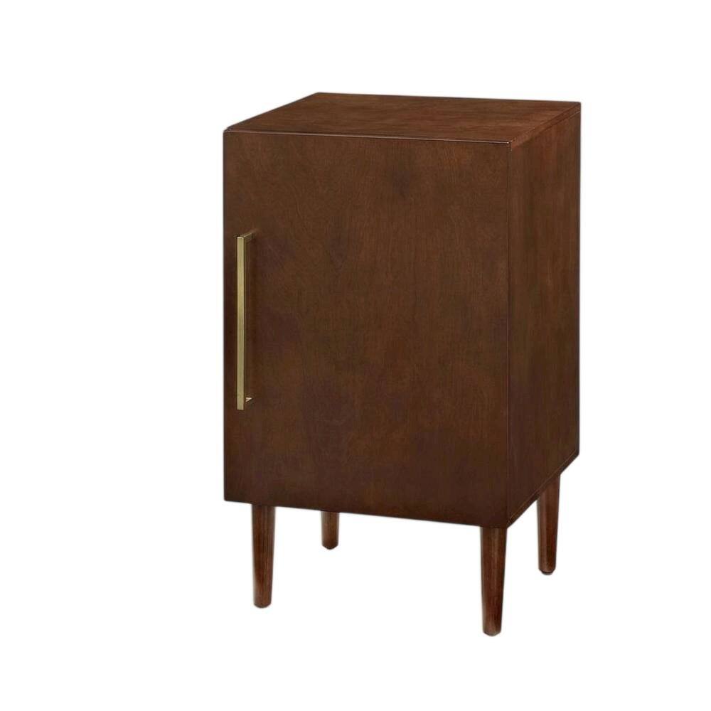Alt View 2. FurniFact - Mahogany Record Player Stand with Anti-Tip Mechanism and Elevated Clearance - Brown.