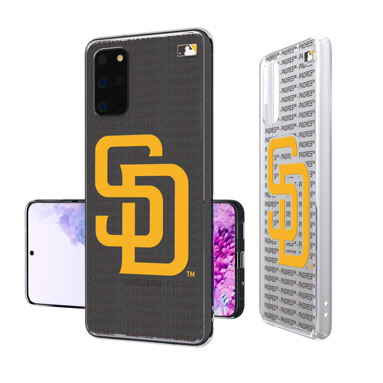 Keyscaper - San Diego Padres Galaxy Text Backdrop Clear Case - S23 - Multicolor