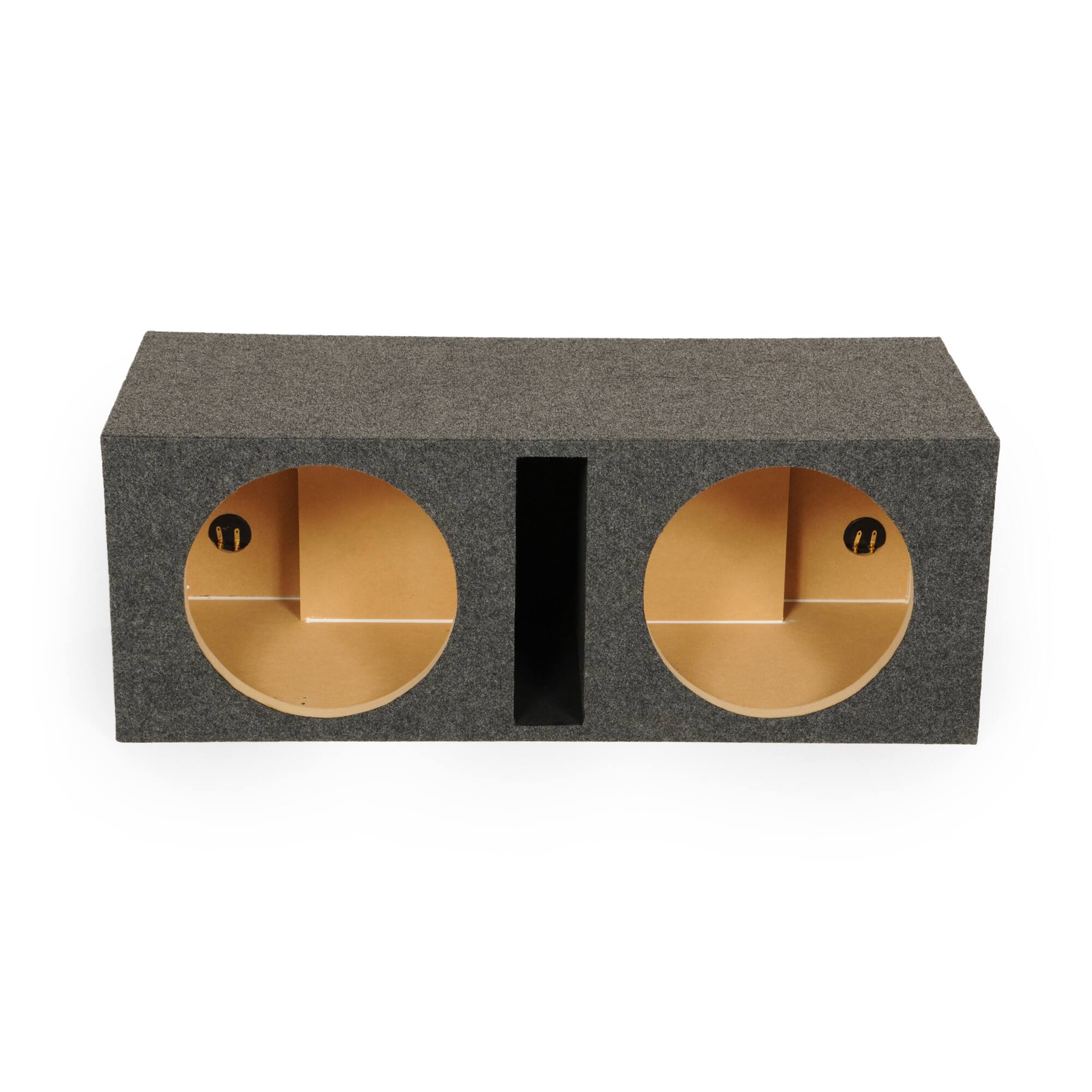 Alt View 1. QPower - QPower QBASS Dual 12 Inch Car Audio Subwoofer Enclosure Box, Charcoal (2 Pack) - Charcoal Black.