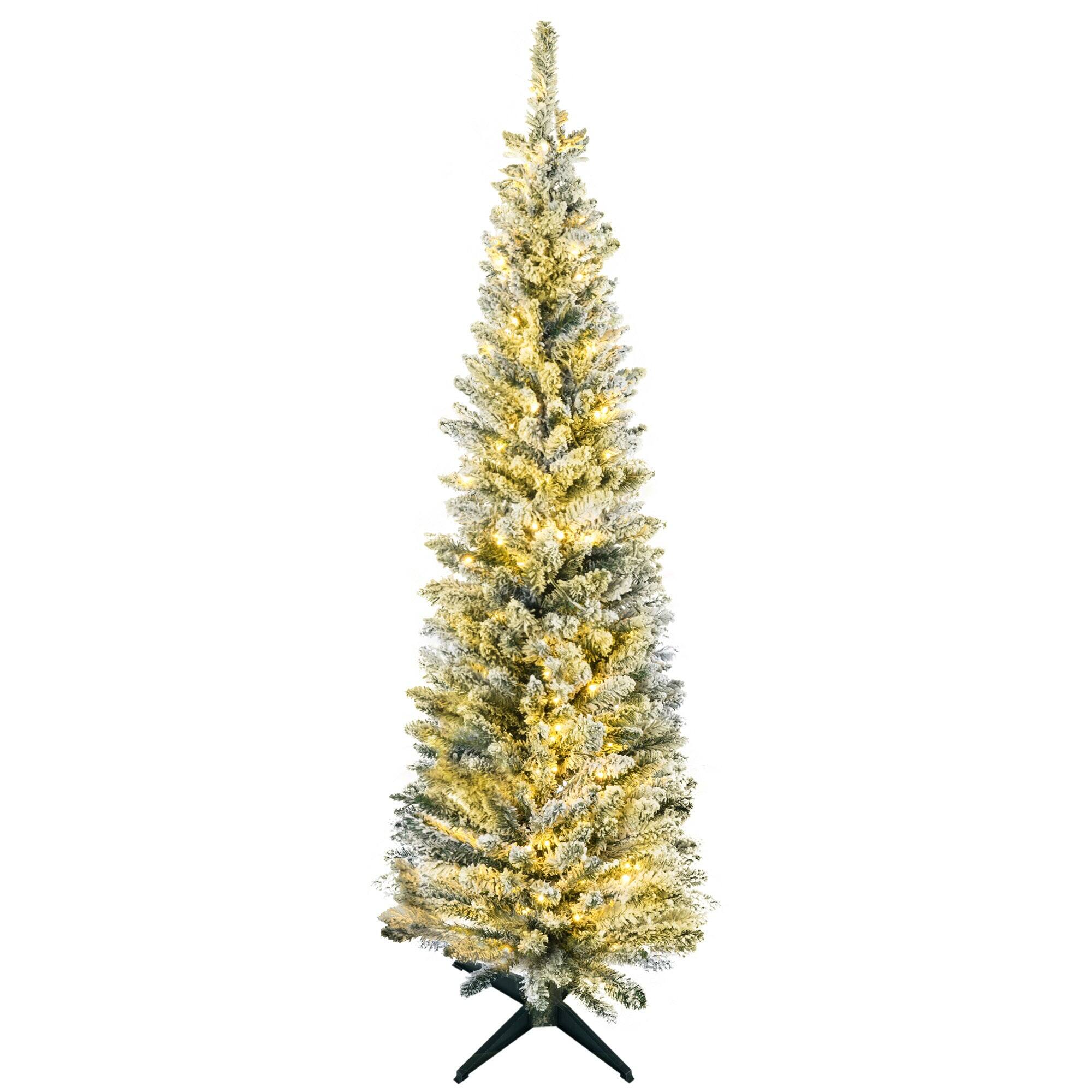 Alt View 5. Hivvago - 5 ft Tall Pre-Lit Slim Noble Fir Artificial Christmas Tree with 110 Warm White LED Lights and 294 Tips - Green.