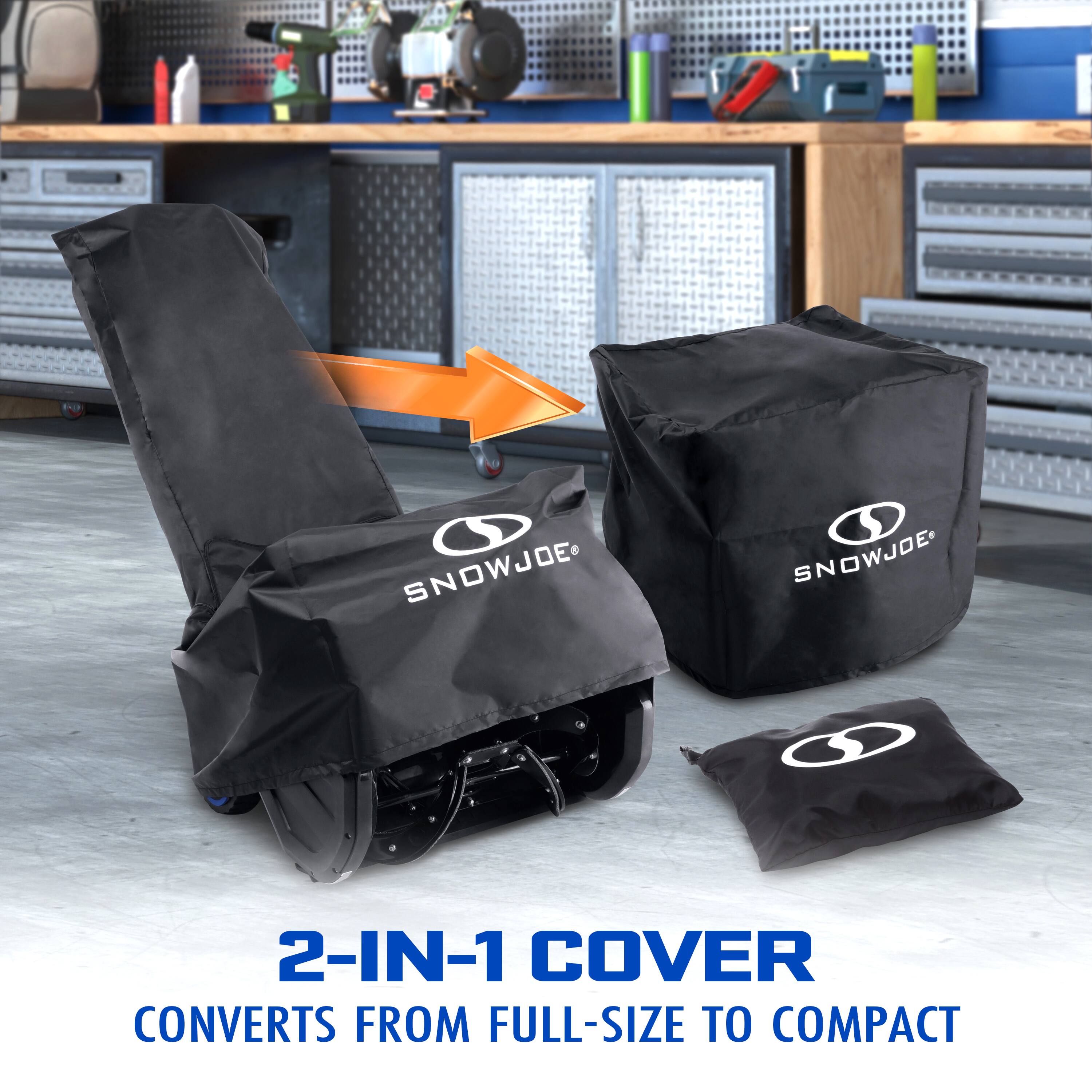 SNOWJOE 2-IN-1 COVER CONVERTS FROM FULL-SIZE TO COMPACT
