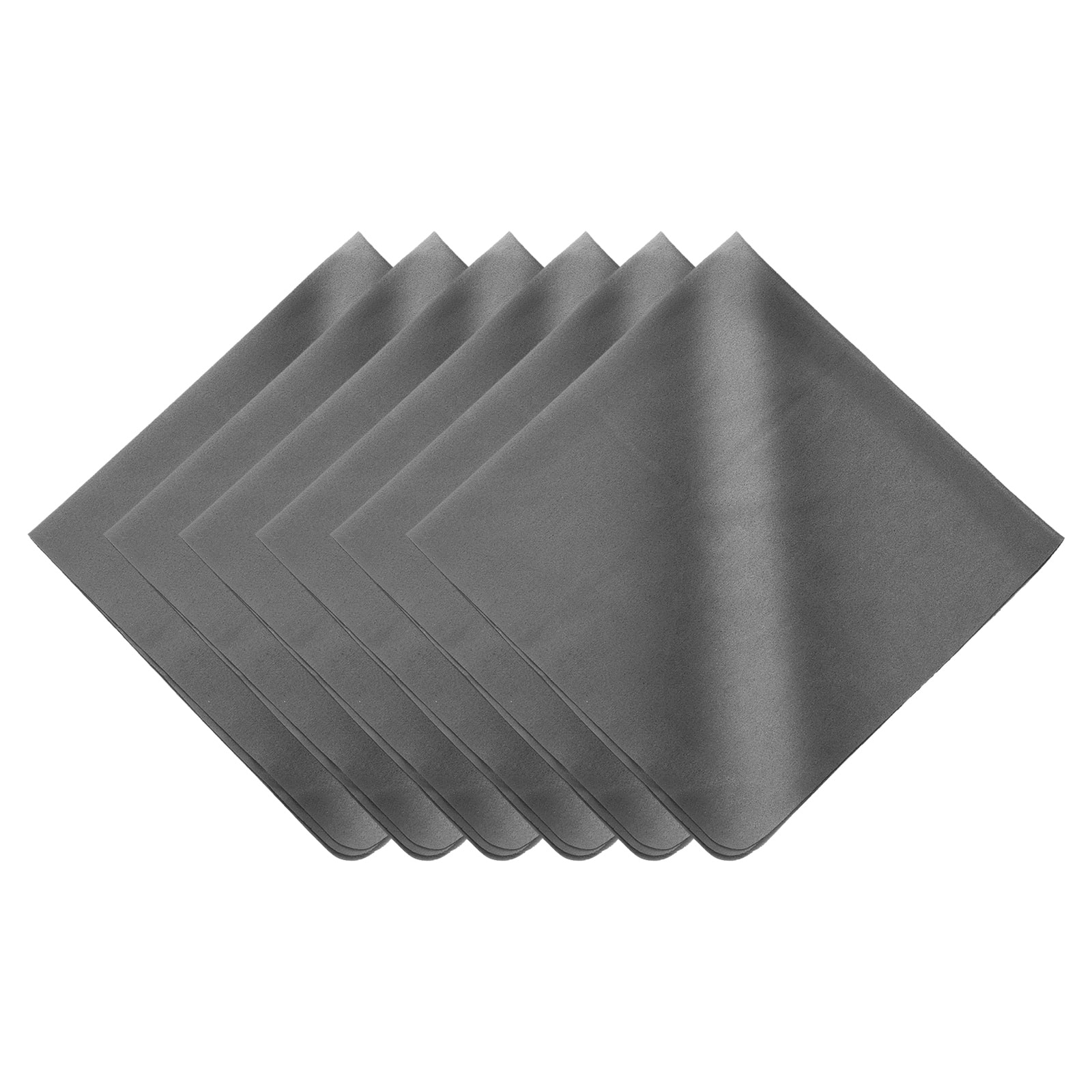 Unique Bargains - 6pcs Soft Eyeglass Cloths, 15.8"x15.8" Microfiber Cleaning Cloth for Lens, Glasses, Jewelry, LCD Screens, Cameras - Dark Gray