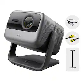JmGO - N1S Ultimate 4K UHD Triple Laser Projector with Floor Stand Google TV 3300 ISO Lumens Dolby Audio WiFi6 Home Cinema - Dark Gray