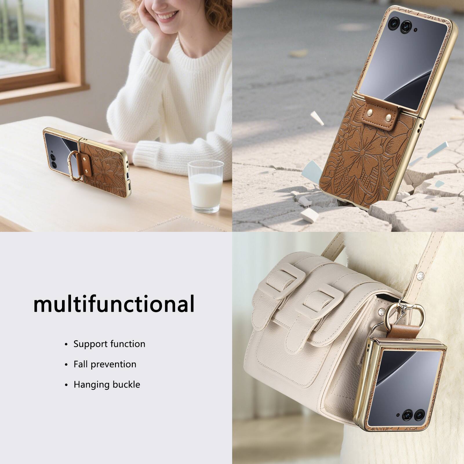 multifunctional

- Support function
- Fall prevention
- Hanging buckle