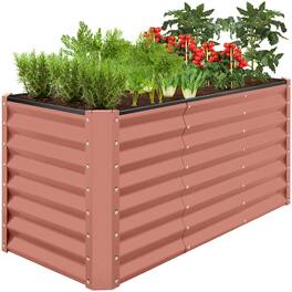 Best Choice Products - 4x2x2ft Outdoor Metal Raised Garden Bed for Vegetables Flowers Herbs - Terracotta