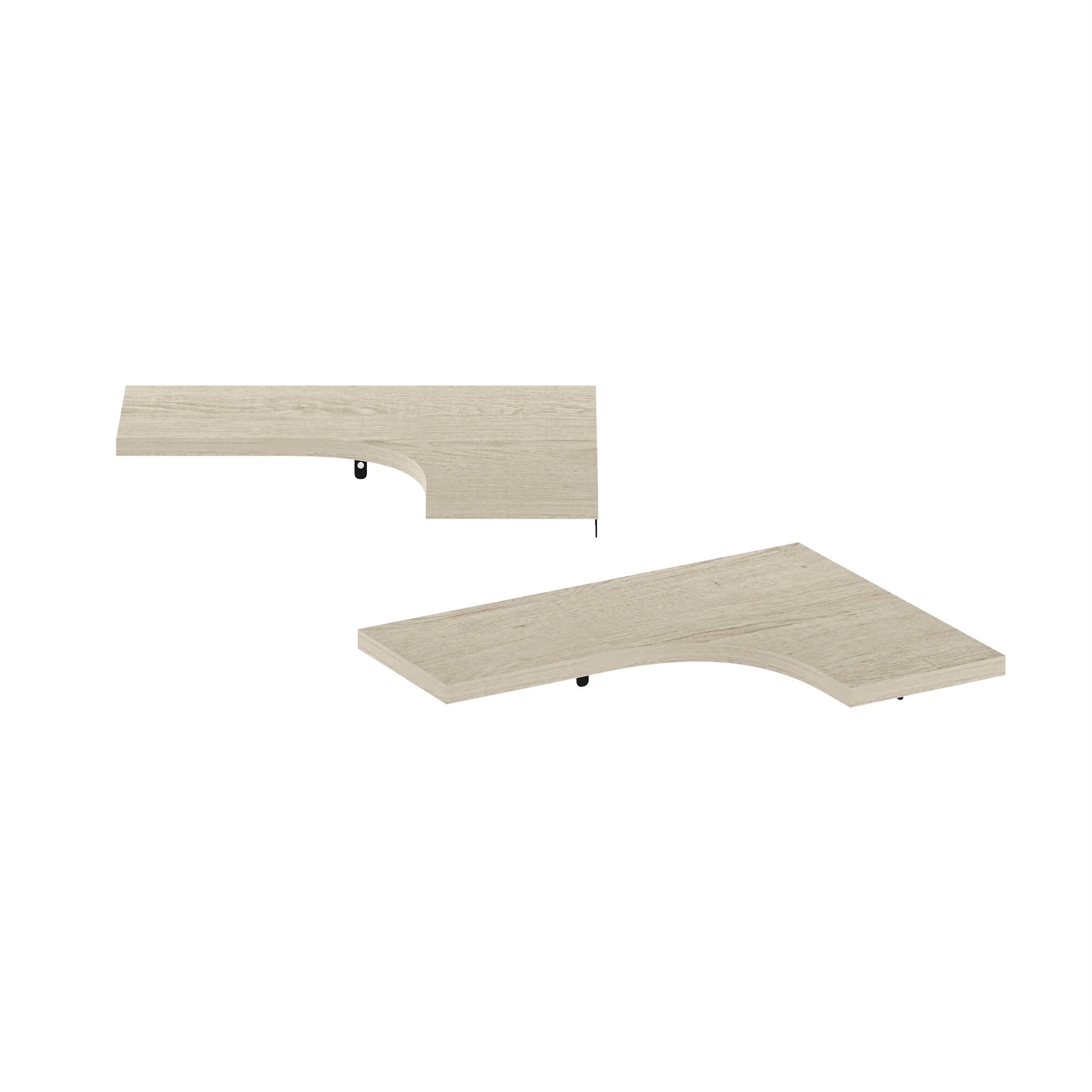 Alt View 2. Furinno - Rossi Wall Mounted Corner L-Shape Floating Display Shelves,  Set of 2 - Metropolitan Pine.