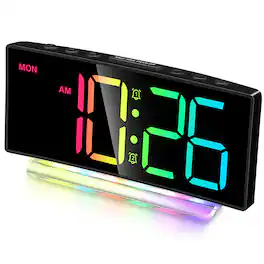 Dazzed Corner - Digital Alarm Clock, Dual Alarms - Black