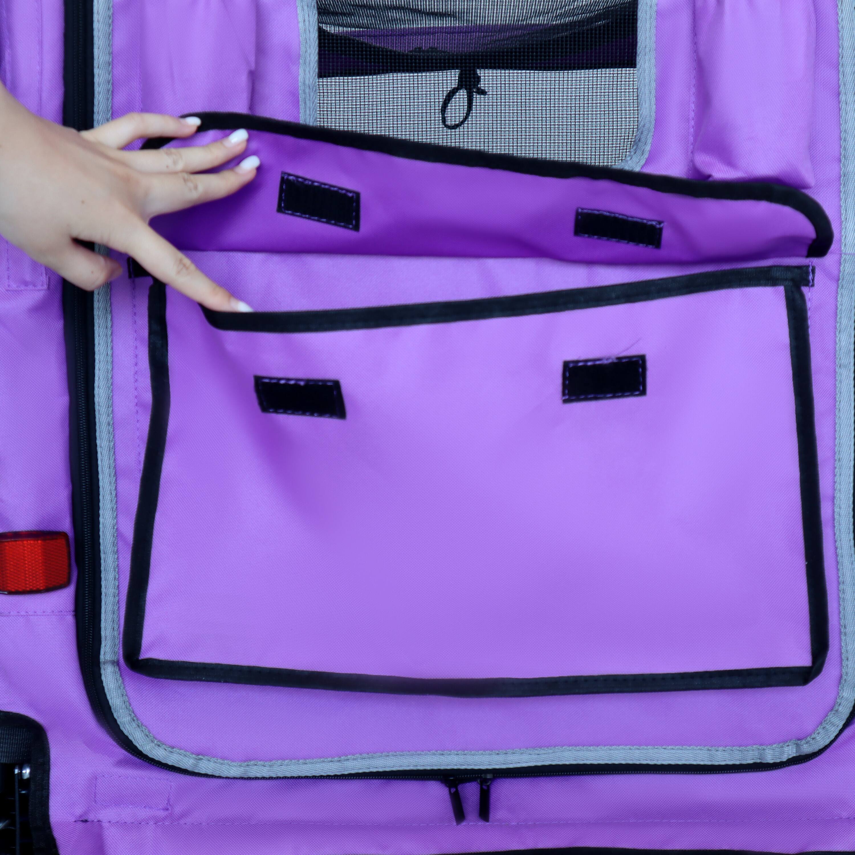 Alt View 10. Siljoy - 2‑in‑1 Bike Trailer & Push Cart for Pets, 100 lb Capacity with Detachable Hitch, Swivel Wheel & Storage Pockets.