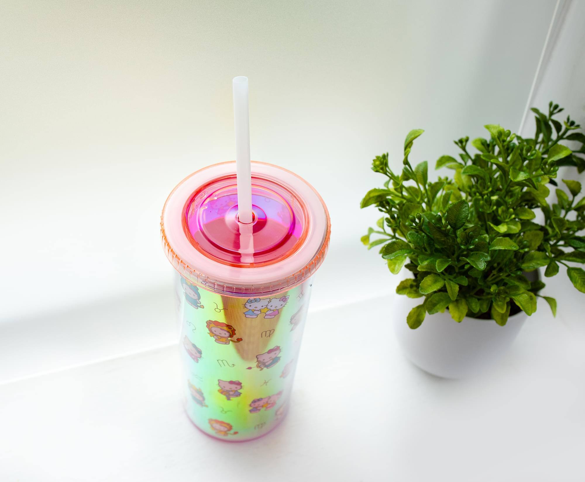 Alt View 4. Silver Buffalo - Sanrio Hello Kitty Zodiac Carnival Cup With Lid and Straw | Holds 20 Ounces - Multicolored.