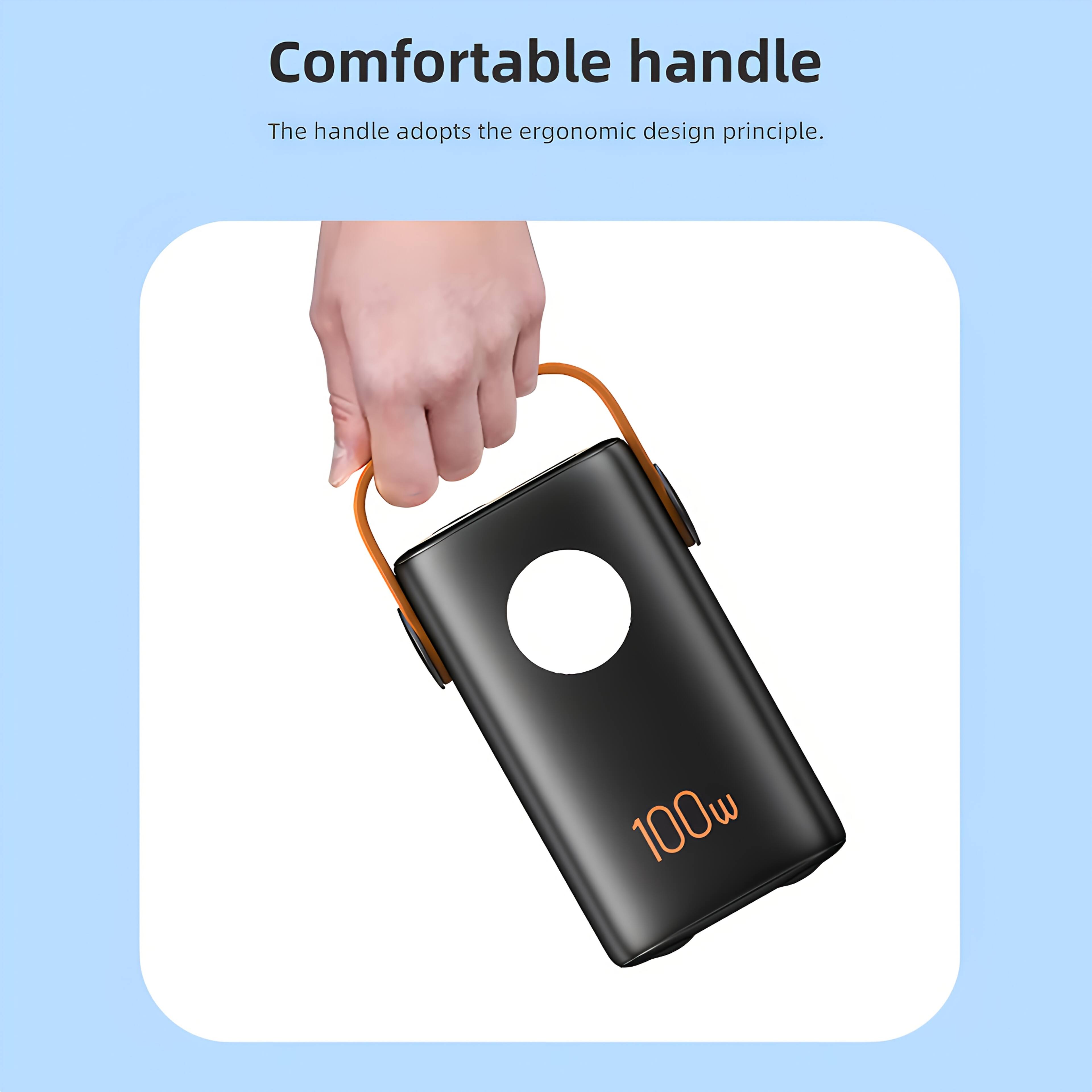 Comfortable handle  
The handle adopts the ergonomic design principle.  
100w