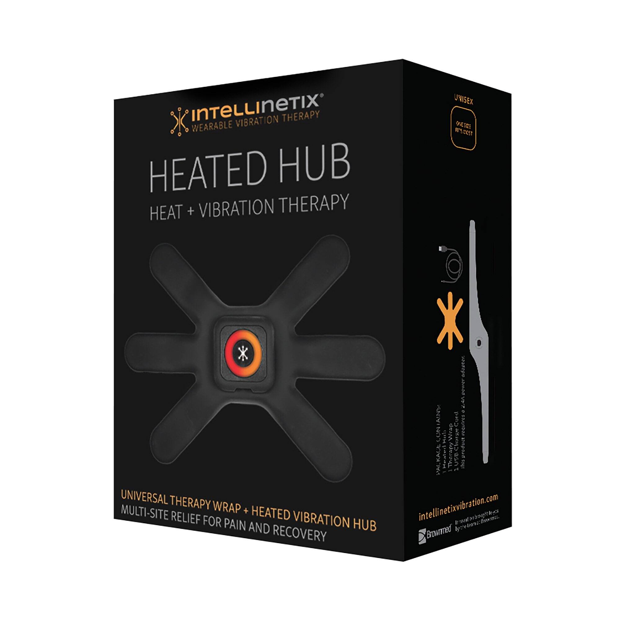 Angle. BROWNMED - Heat + Vibration Therapy Wrap Intellinetix® Arm / Leg / Lumbar, One Size Fits Most - Black.