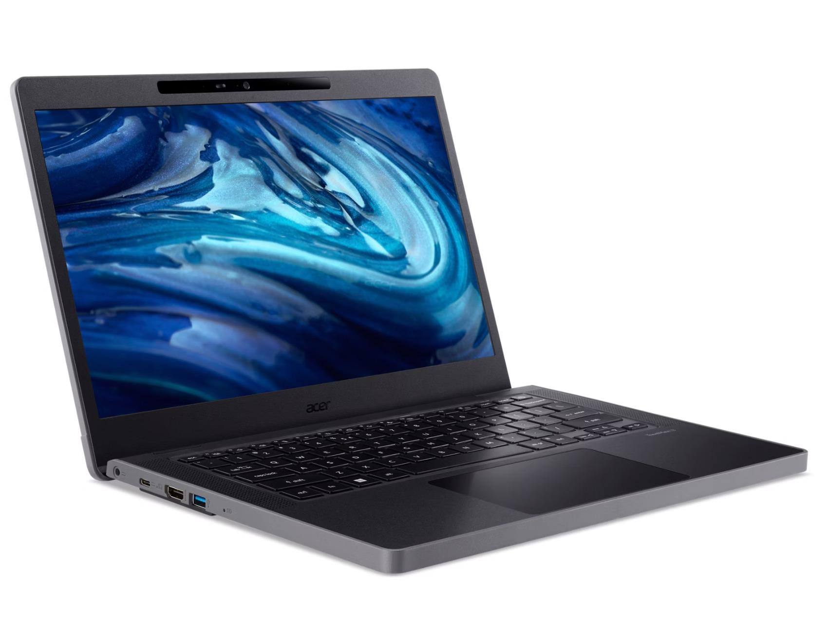 Left. Acer - TravelMate 14" B5 14 Intel N200 8GB RAM 128GB SSD Full HD IPS WiFi 6E Windows 11 Pro TMB514-31-G2-33RK-US.