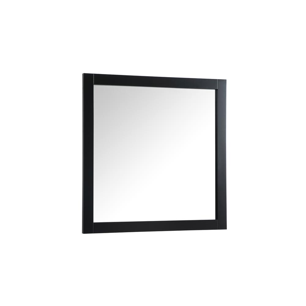 Left. Elegant Decor - Aqua vanity mirror 36x36 inch in black - Black.