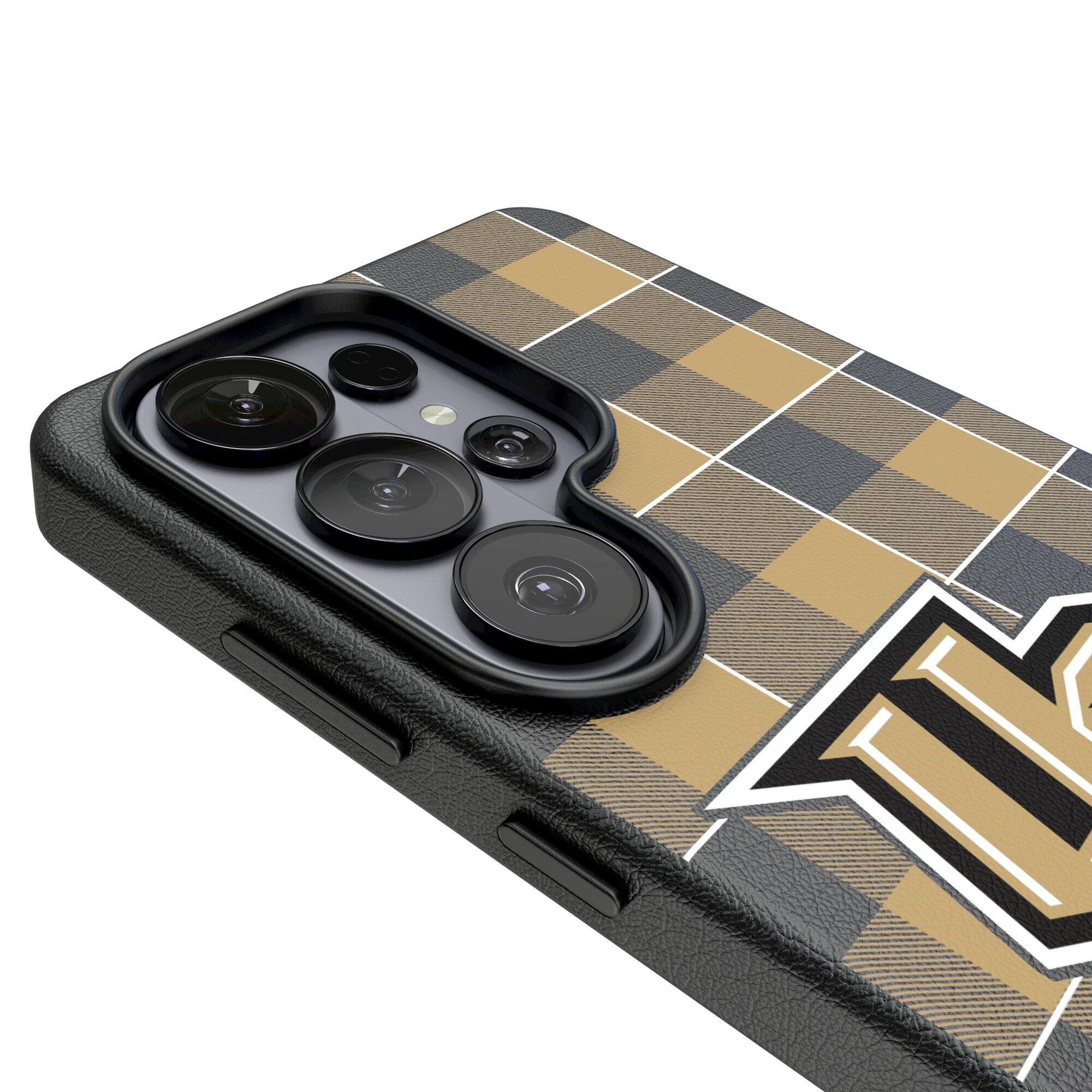 Alt View 2. Keyscaper - UCF Knights Plaid Galaxy Magnetic Bump Case - S26 Ultra - Black.