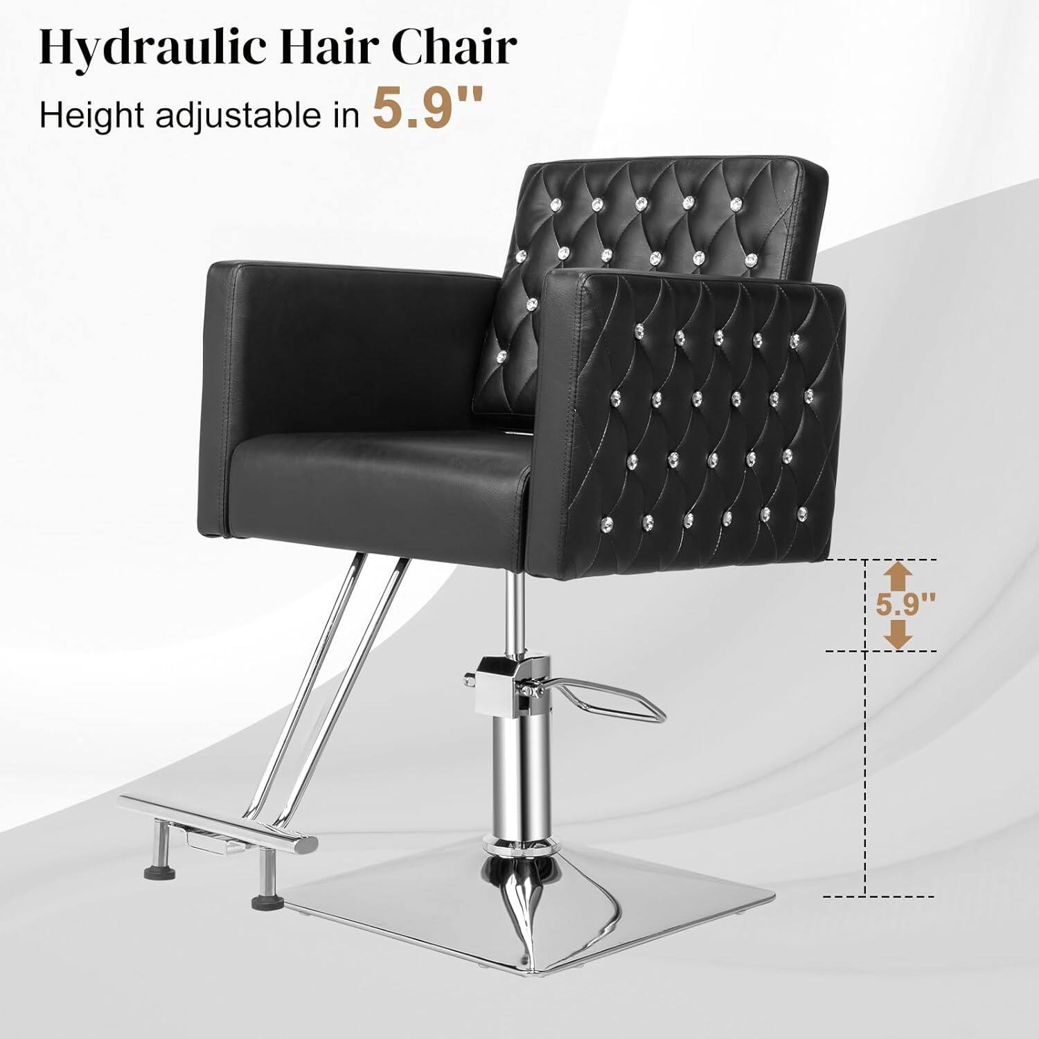 Hydraulic Hair Chair  
Height adjustable in 5.9"