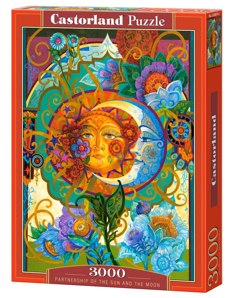 Castorland - 3000 Piece Jigsaw Puzzles, Partnership of the Sun and The Moon, Art. Puzzle, Adult Puzzle, C-300679-2 - Red