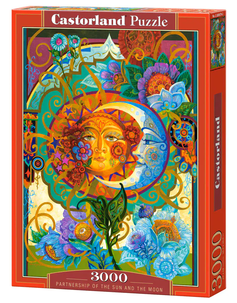 Castorland - 3000 Piece Jigsaw Puzzles, Partnership of the Sun and The Moon, Art. Puzzle, Adult Puzzle, C-300679-2 - Red