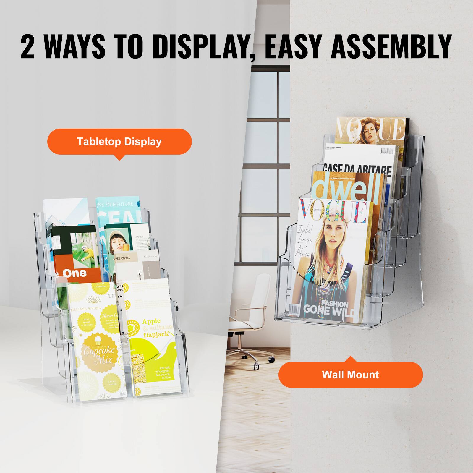 2 WAYS TO DISPLAY, EASY ASSEMBLY

Tabletop Display

Wall Mount