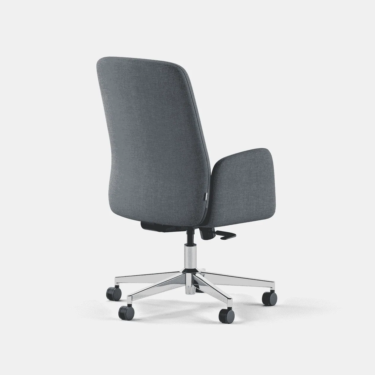 Angle. Branch Furniture - Branch Softside Mid-Century Modern High Back Office Chair – Removable Arms, Adjustable Height, Cloud-Like Comfort - Overcast.