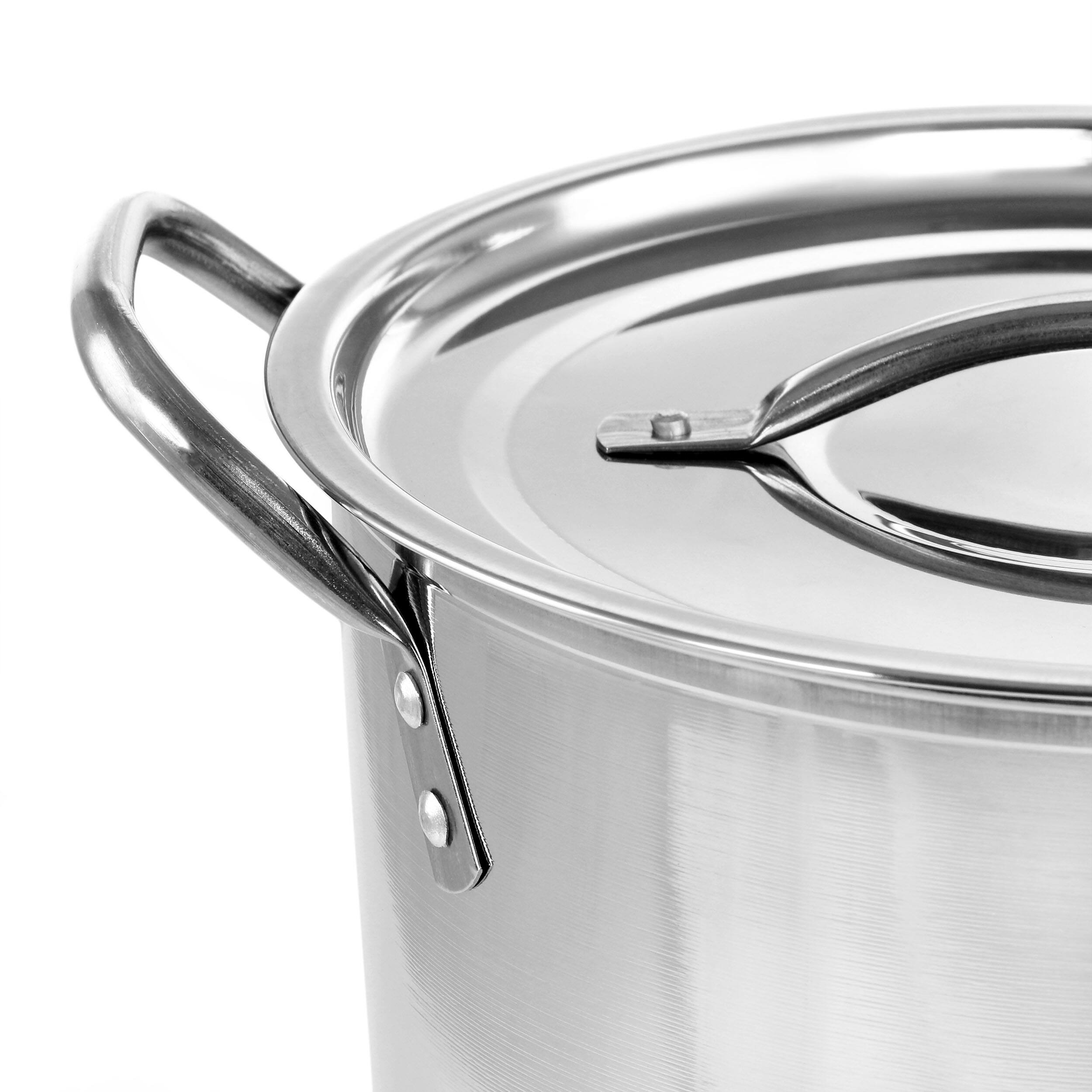 Alt View 4. Gibson - Gibson Everyday Whittington 8 Quart Stainless Steel Stock Pot with Lid - Silver.