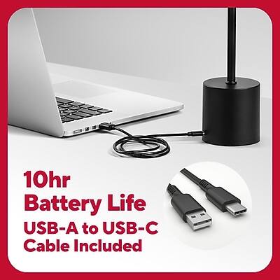 10hr Battery Life  
USB-A to USB-C Cable Included
