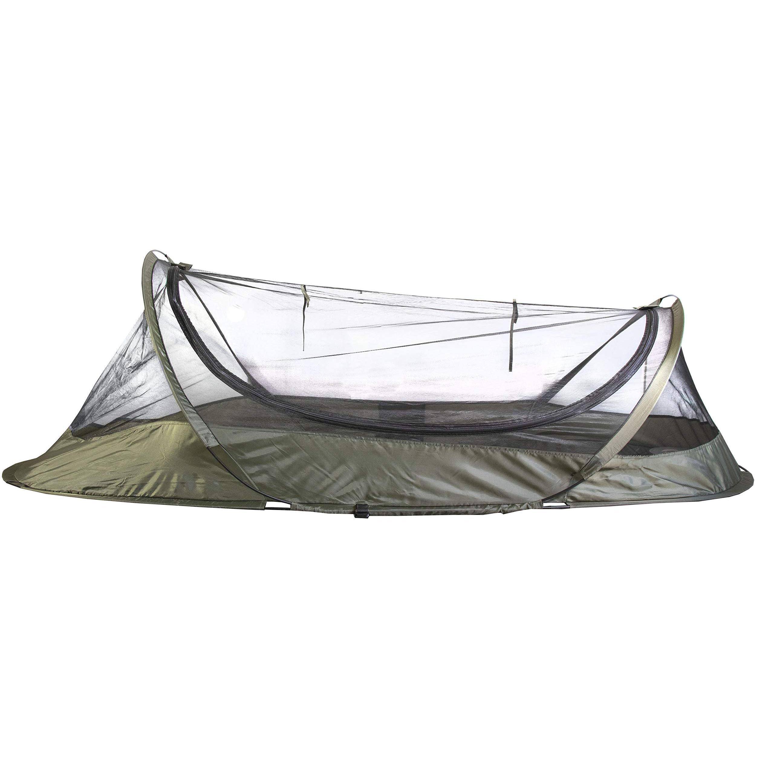 Alt View 2. Paradigms Interiors - Bivy Tent  Lightweight Single Person Sleeping Net System For Outdoors Camping Hiking Backpack Mesh Protection - OD Green.