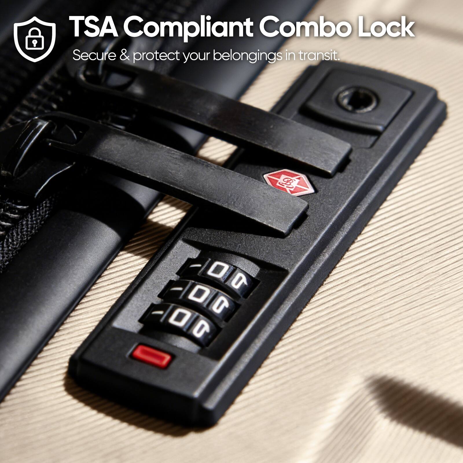 9 TSA Compliant Combo Lock Secure & protect your belongings in transit.