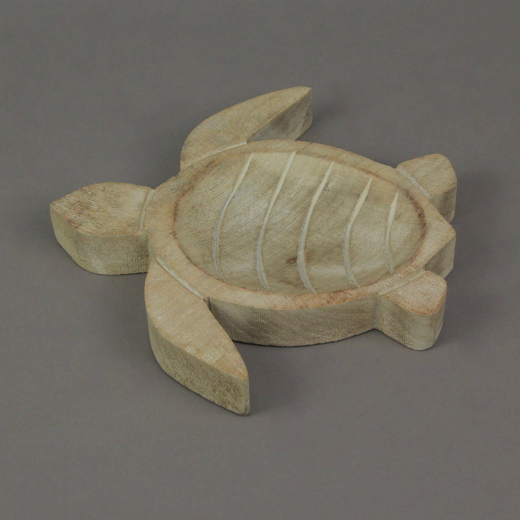 Alt View 4. PD Home & Garden - Hand Carved Wooden Sea Turtle Decorative Bowl 8 Inch - Brown.