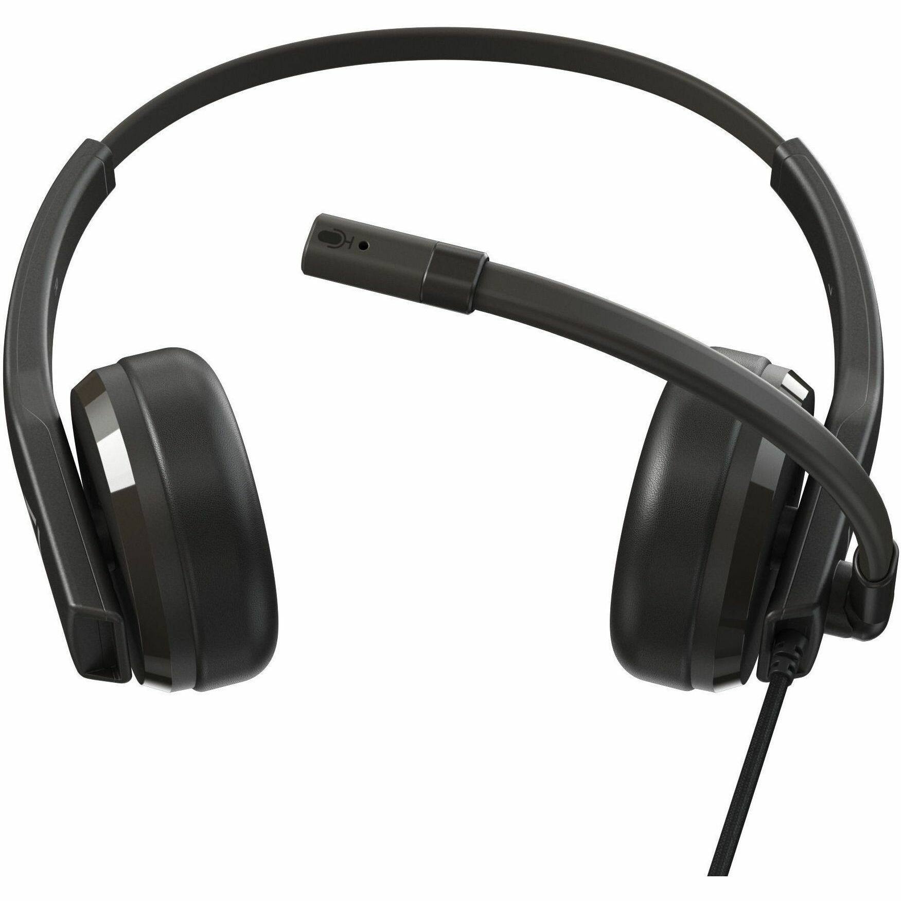 Alt View 1. Creative Labs - Creative HS-230 Lightweight Headset with Noise-cancelling Mic - Stereo - USB Type A, Mini-phone (3.5mm) - Wired - 100 Hz - Black.