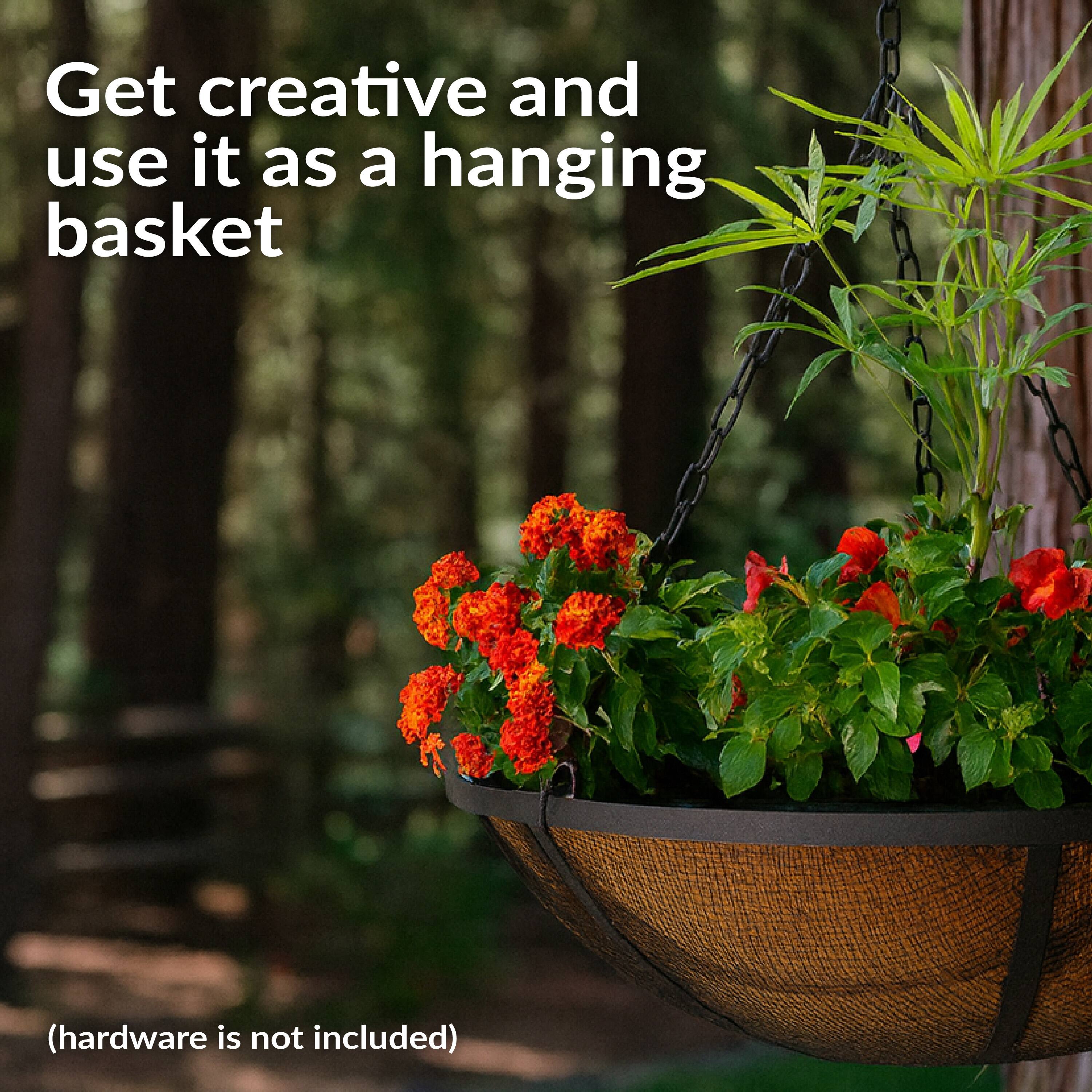 Get creative and use it as a hanging basket

(hardware is not included)