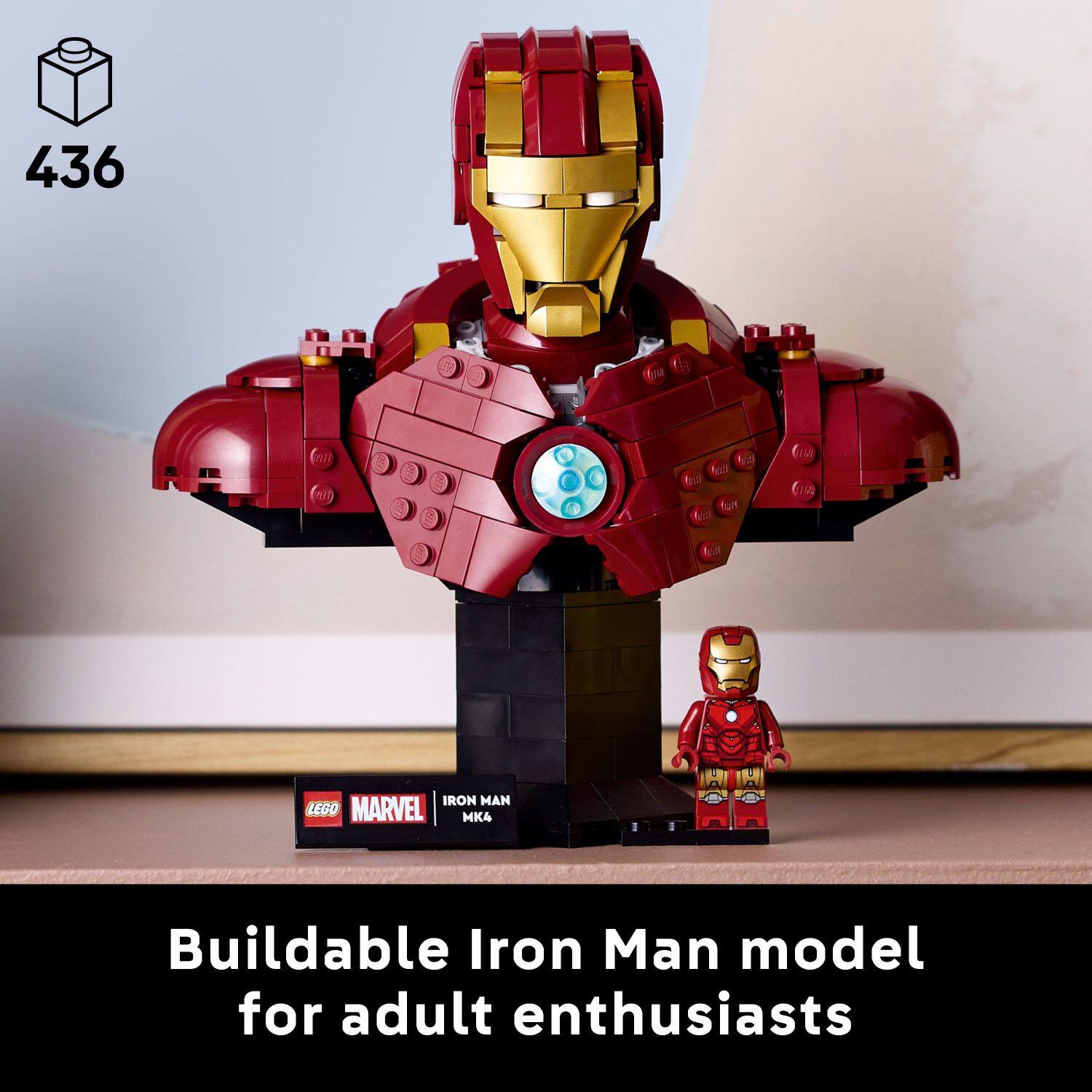 436 NW Iron Man Lego Marvel MK4 Buildable Iron Man model for adult enthusiasts