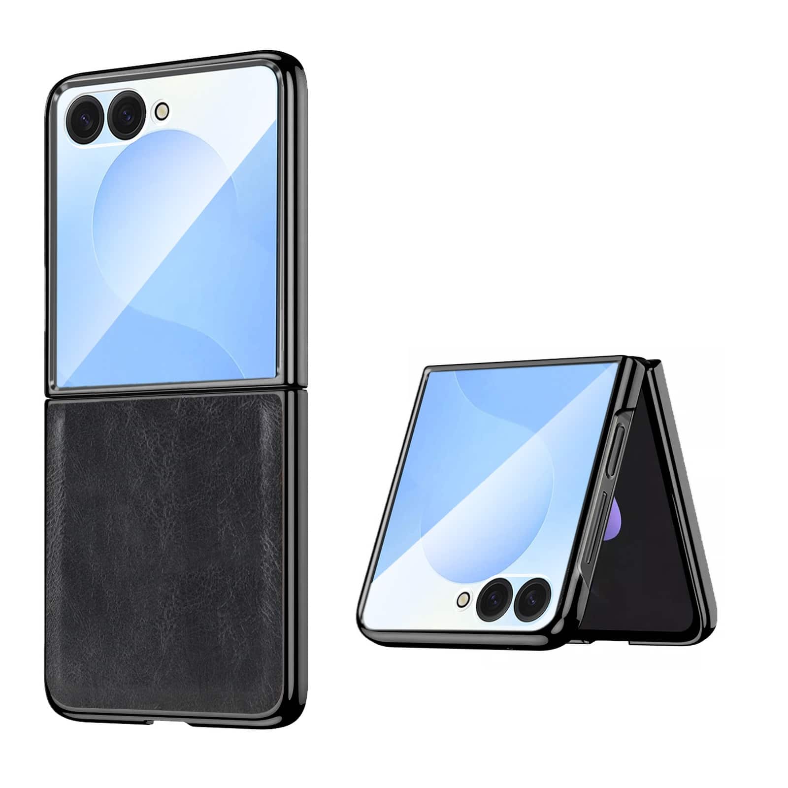 Dteck - For Samsung Galaxy Z Flip8 Luxury Leather Case with Screen Protector Included,Shockproof Plating Edge Slim Cover - Black price history on PriceWatchPro