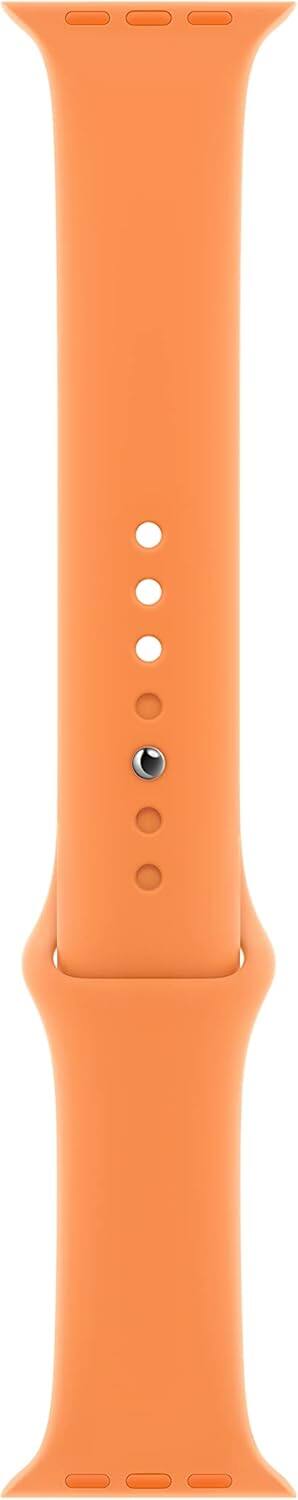 Front. Apple - Apple Watch Band - Sport Band (41mm) - Marigold - Regular - Black.