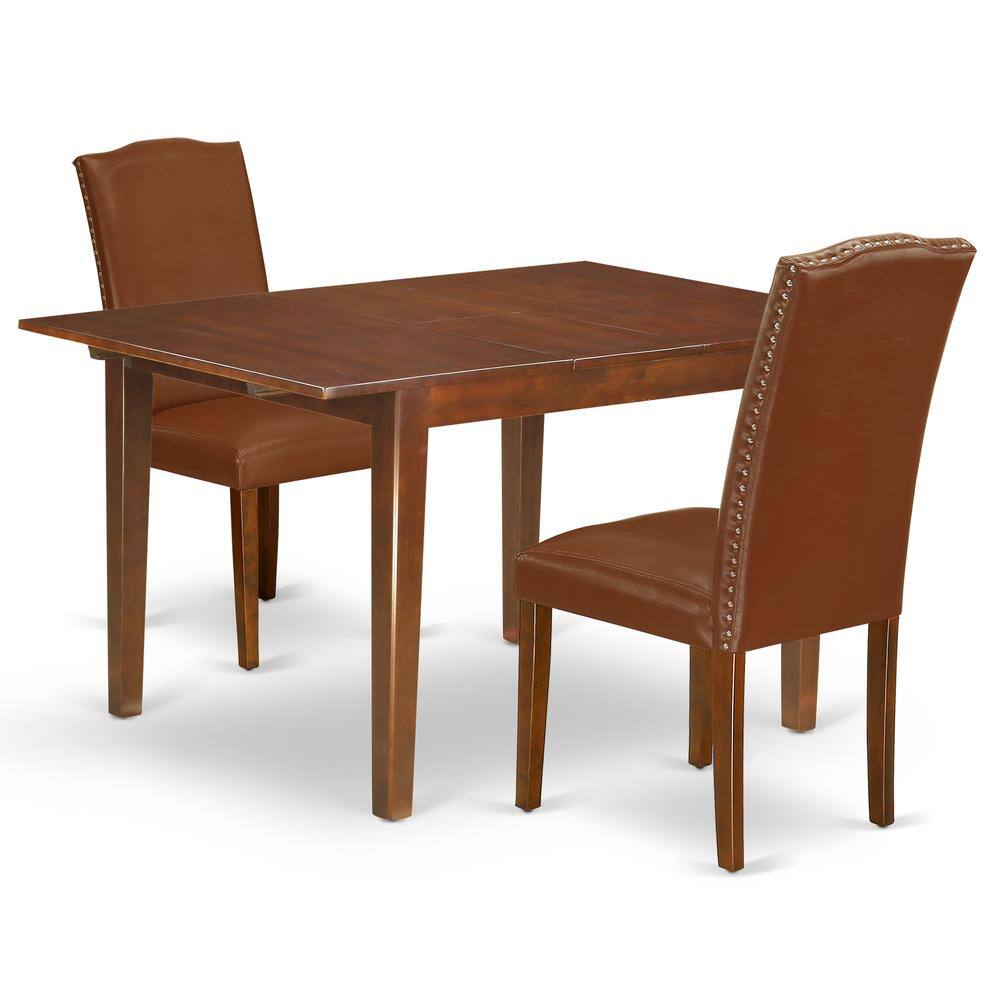 Back. East West Furniture - Dining Room Set Mahogany - Brown.