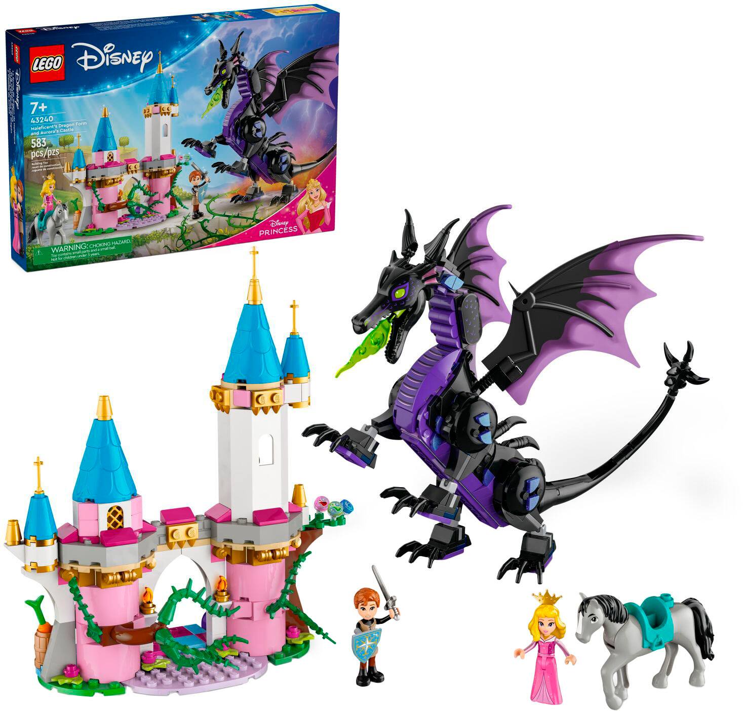 LEGO - Disney Princess Maleficent’s Dragon Form Castle and Horse Toy 43240